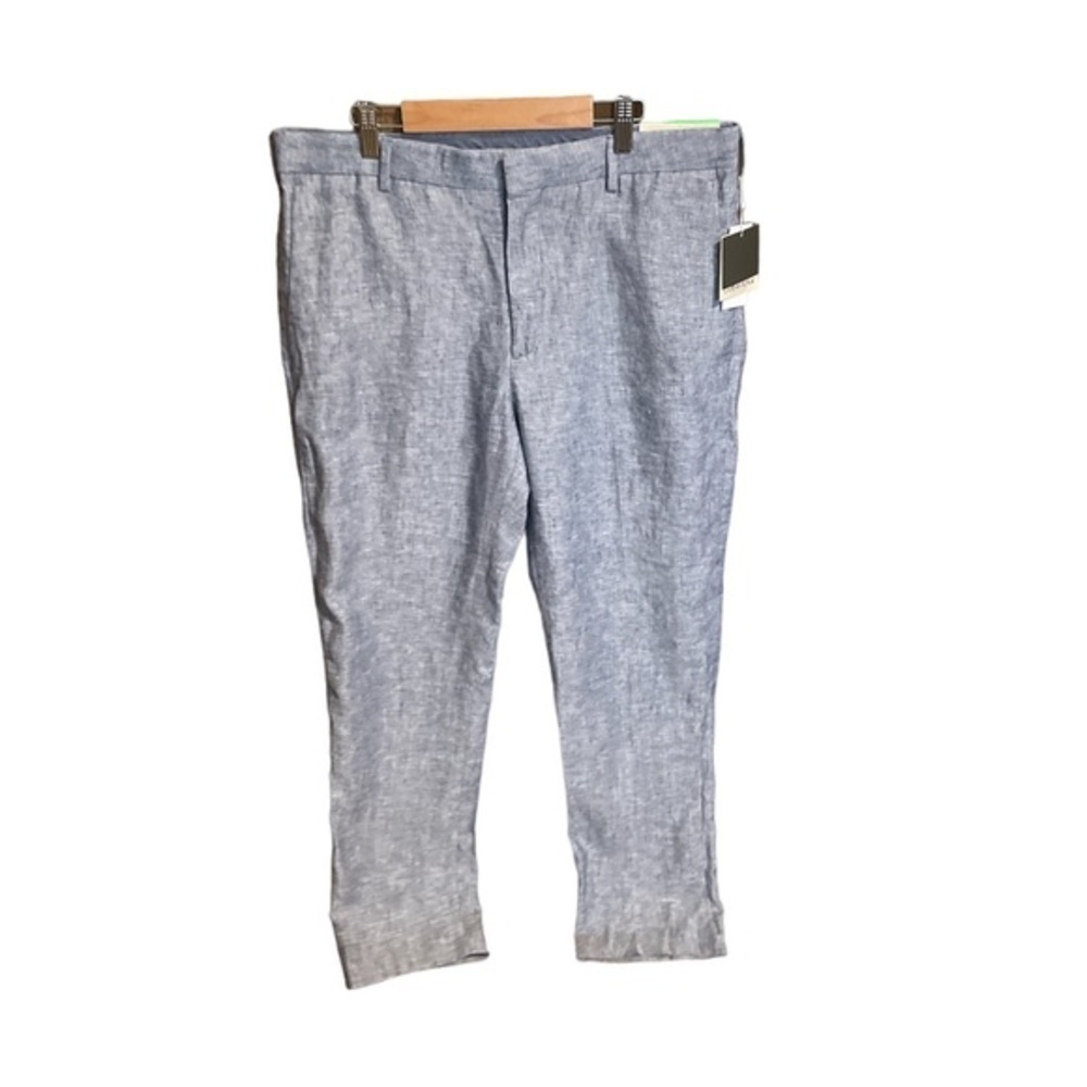 Cubavera pants men’s dark denim linen blue dress nwt Sz W34 L30
